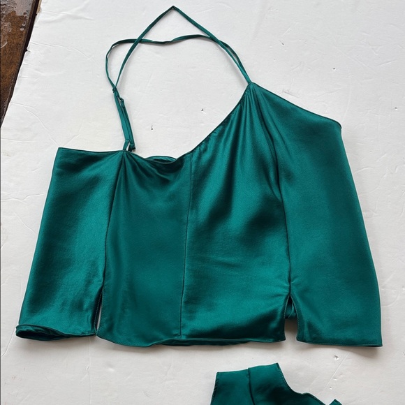 90’s Vintage Victoria's Secret Silk Green Sleepwear Set Cami Shorts Medium Hot M - Picture 13 of 17